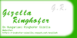 gizella ringhofer business card